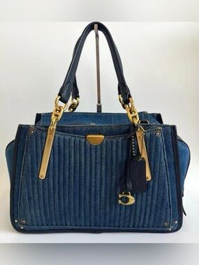 Coach Dreamer 36 Quilted Denim EUC